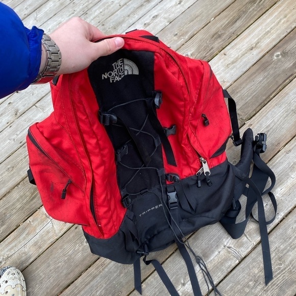 Vintage 90s The North face Tripper Hiking Backpack Red - Picture 2 of 16